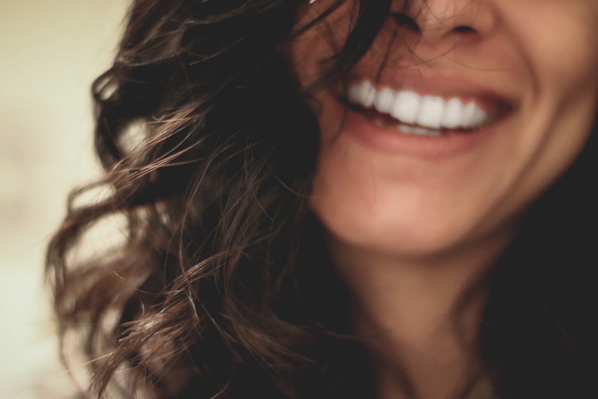 A confident close-up smile