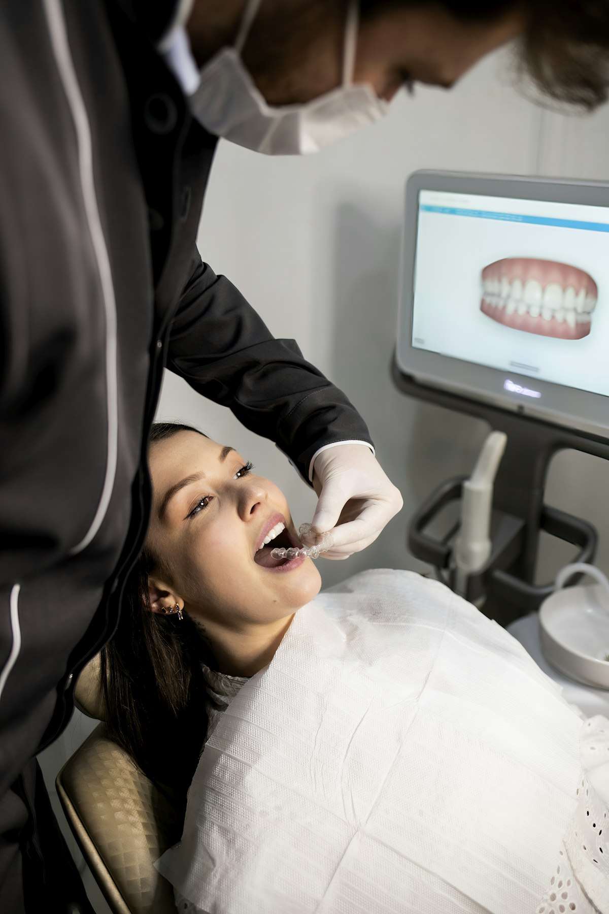 A dentist using a modern intraoral scanner