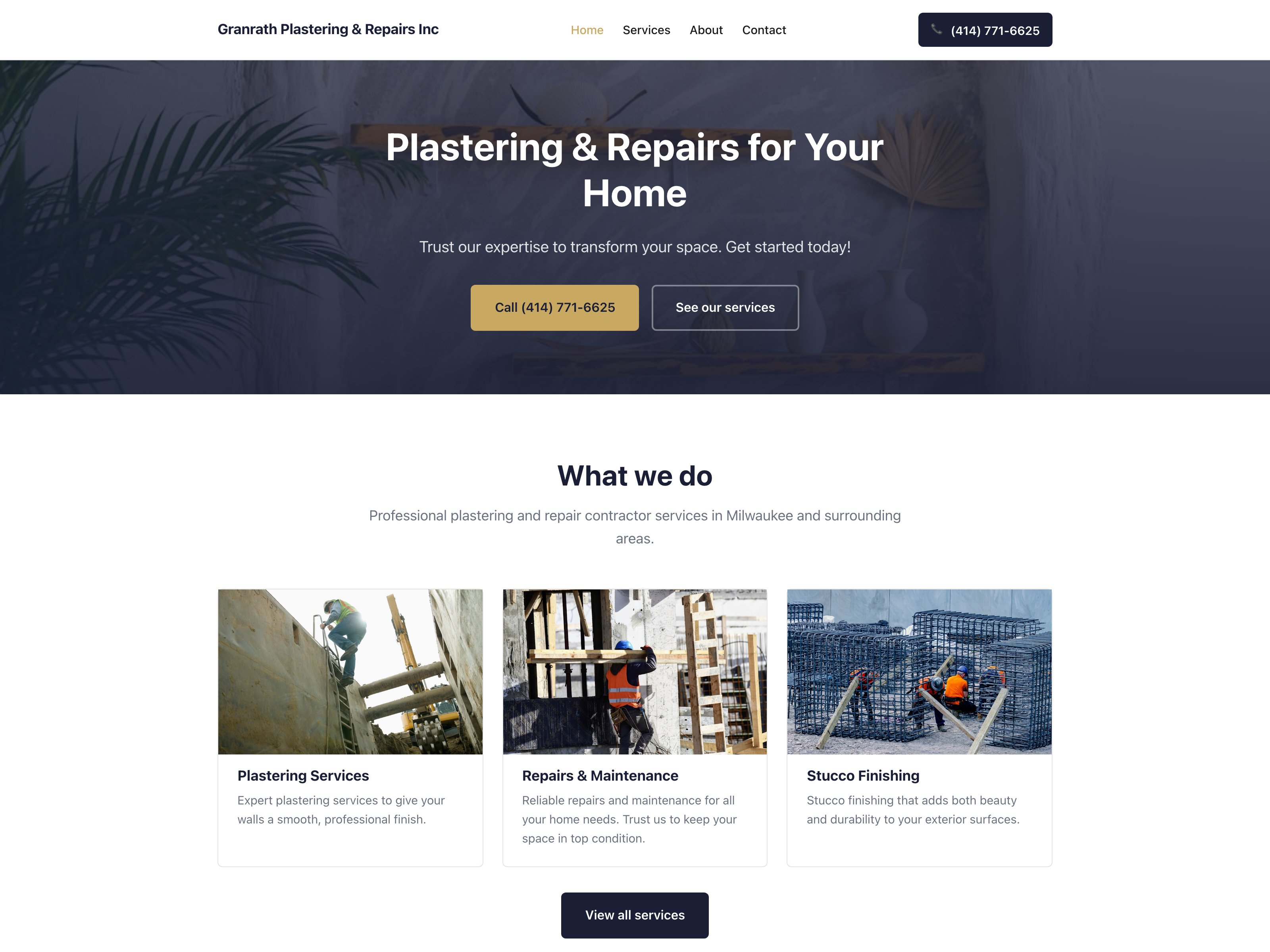 Plastering demo · Milwaukee, WI